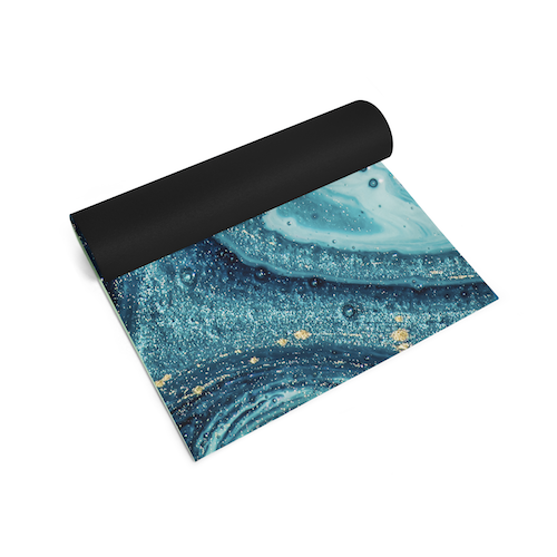 Strength | Our strength mat offers deep, jewel colours cut with gold leaf will help you channel your inner strength during your yoga practice.