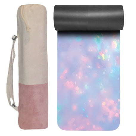 Glow yoga mat and Peace yoga bag | Our Glow mat has shimmering tones inspired by the opal stone helping you channel positivity throughout your practice and find your inner glow. | Posey Yoga | Dreamy Vegan Yoga Mats | Eco-Friendly Yoga Mats 